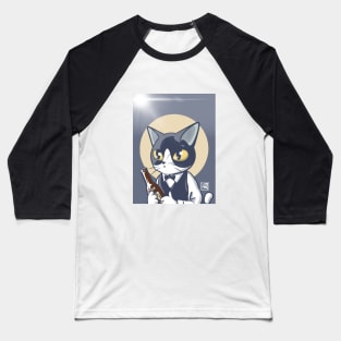 Waiter Cat Baseball T-Shirt